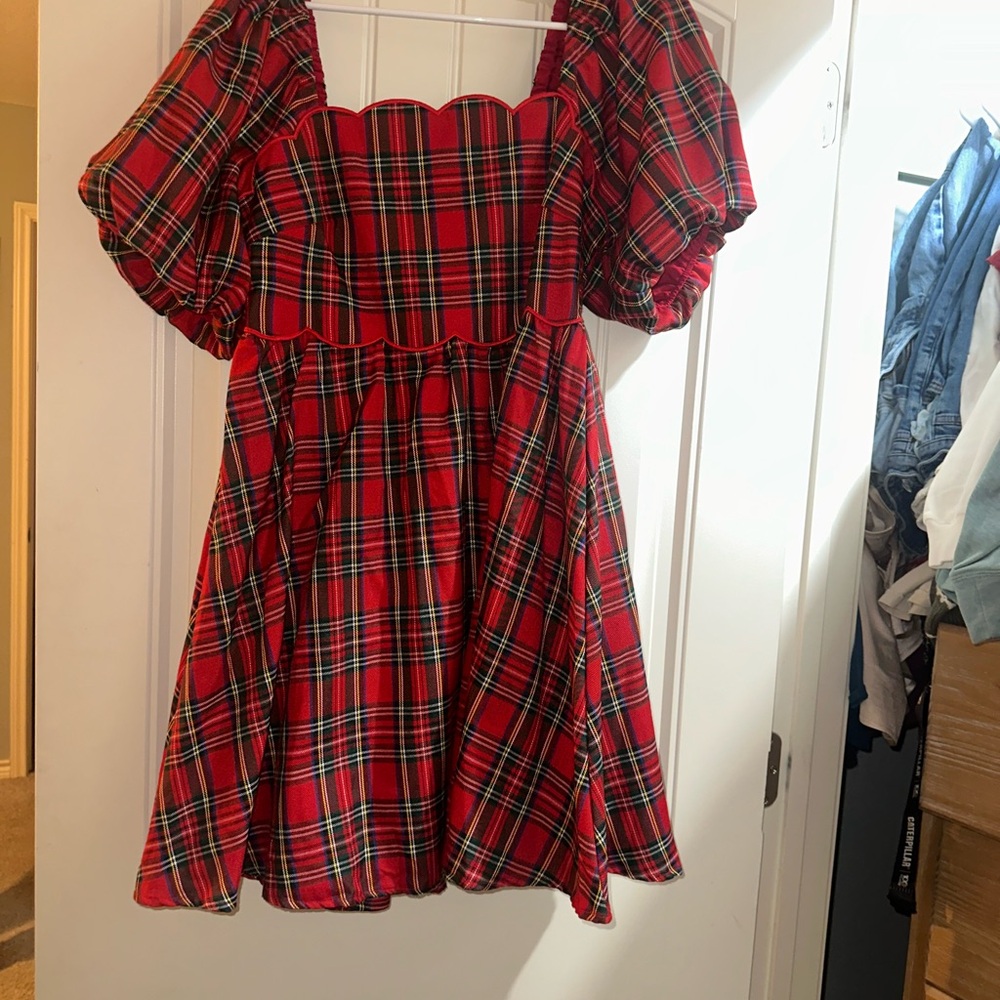 Entro Red Plaid Mini Dress